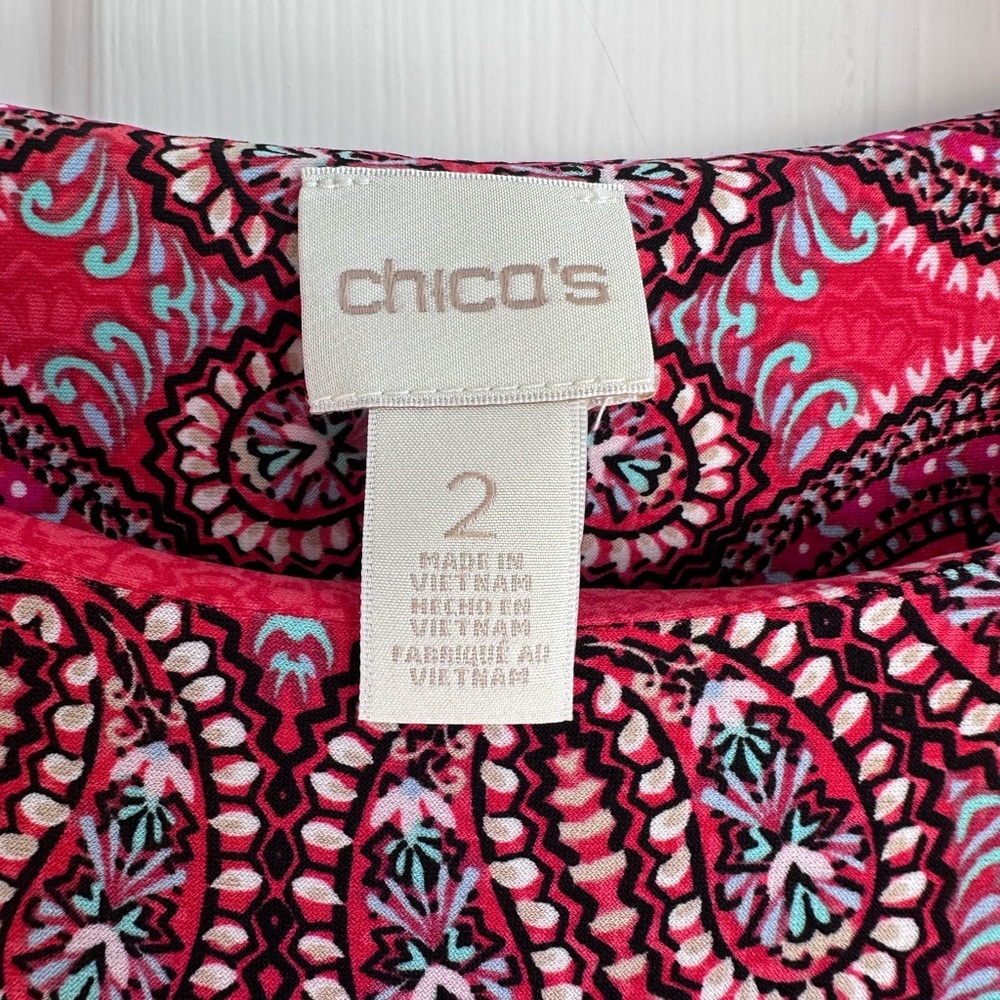 Womens Chico's Paisley Medallion Shift Dress EUC - Picture 4 of 7